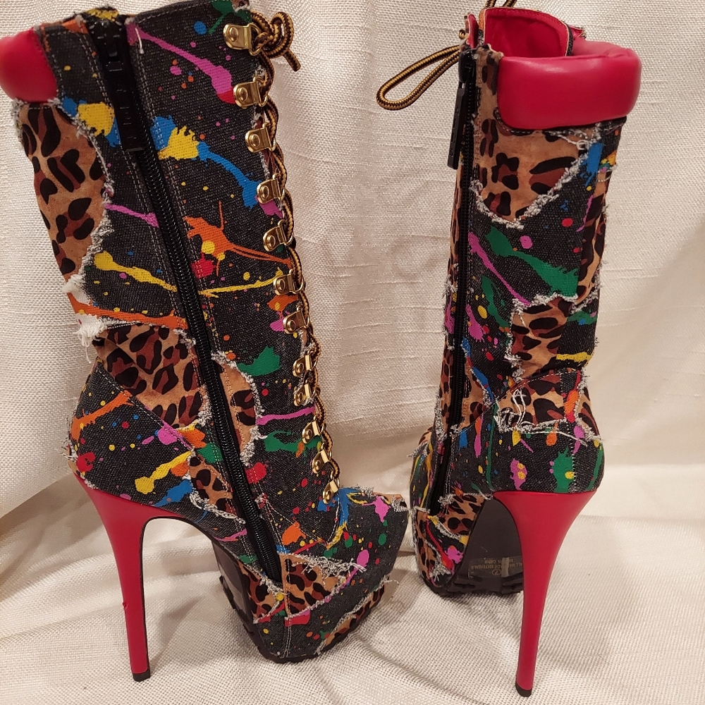 Colorful Women's High Heel Boots